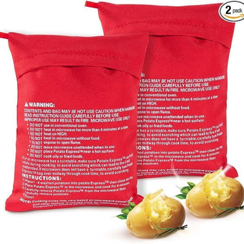 Sac de cuisson réutilisable rouge pour micro-ondes – Kit de sac de cuisson