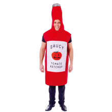 Halloween Karneval Cosplay Kostym Ketchup Svamp Prestanda Outfit Docka Marionett