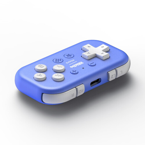 8Bitdo Micro Bluetooth Gamepad Pocket-sized Mini Controller for Switch, Android, and Raspberry Pi, Support Keyboard Mode (Blue) 1