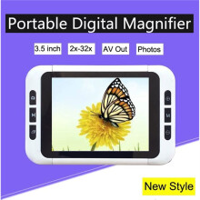Portable Digital Magnifier,3.5-in Handheld E-Reader,2X-32X Digital Magnifier Supports Output to TV,for the Elderly EU
