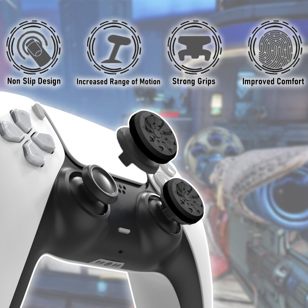 Teuvo Thumb Grips For Ps4 & Ps5 Controller, 2Pcs Ps5 Controller Thumb Grips Silicone Joystick Grips Thumbstick Caps Controller Accessories, Increased 5004204426173