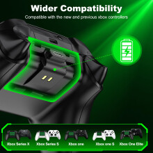 Rechargeable Battery Pack for Xbox Controller, Battery Pack with 24800mWh/LED Indicator/12 Hours Playtime, Play and Charge Kit Battery for Xbox
