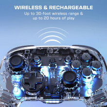 Turtle Beach Afterglow Clear Wireless RGB Gaming Controller. Officially licensed for Nintendo Switch 2