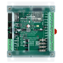 DOMRAEM ESP32 WLED 4-Channel Addressable Color Controller, RJ45 Ethernet, DIN Rail Mount 20A Ethernet WLED Controller