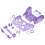 eXtremeRate Full Set Shell Buttons for Xbox One Elite Series 2 Controller, Clear Atomic Purple Replacement Faceplate Back Plate Bottom Shell Case wit 5