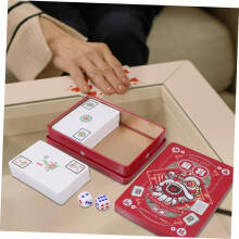 2 sarjaa Mahjong Poker Cards Minikokoinen kiinalainen Mahjong-lelusarja matkustajille