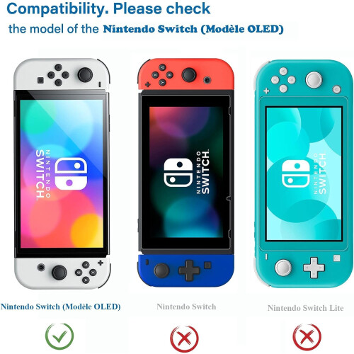 NEW'C 3 Pack Designed for Nintendo Switch (Model OLED) Screen Protector Tempered Glass, Case Friendly Scratch Resistant,Bubble-Free, Ultra Resistant 1