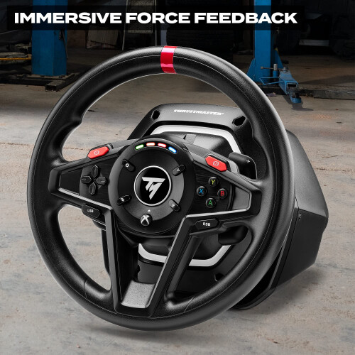 Thrustmaster Thrustmaster T128 – Wired Racing Wheel with Dynamic Force Feedback – Sim Racing Bundle with Magnetic Pedal Set and Cables – Compatible with Xbox 2