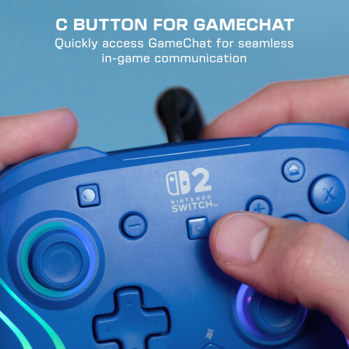 Turtle Beach Turtle Beach Afterglow Wave Blue Wired RGB Gaming Controller. Officially Licensed for Nintendo Switch 2 1