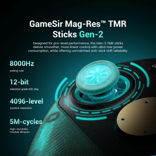 GameSir G7 Pro 8K PC Wireless Controller for Windows with TMR Joysticks, Dual-Mode Trigger Stops, Four Remappable Macro Buttons, 3.5mm Audio Support 2