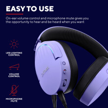 Trust Gaming GXT 490P Fayzo USB Gaming Headset 7.1 Surround Sound, 50mm Drivers, 35% Recycled Plastics, RGB Over-Ear Wired Headphones, with Noise Can