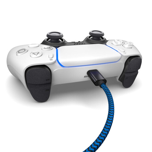 Compatible with PS5 controller, C charging cable, cable, 3m compatible with Sony Playstation 5, Microsoft Xbox Wireless Controller blue-black 2