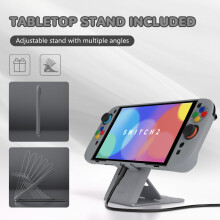PlayVital Solid Color Series Protective Case for Nintendo Switch 2, Dockable Hard Shell Cover with Foldable Stand and Thumb Grips – SFC SNES Classic