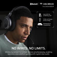 Corsair VIRTUOSO MAX WIRELESS Gaming Headset – Dolby Atmos, Active Noise Cancelling, Sonarworks SoundID, Simultaneous 2.4GHz Wireless & Bluetooth, 5