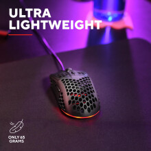 Trust Gaming GXT 928 Helox Gaming Mouse, Superlight USB Wired Mouse 65g, Adjustable DPI (200-6400), Optical Sensor, 6 Programmable Buttons, RGB LED L