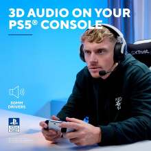 GXTrust 499BW Forta Wireless Gaming Headset [Officially Licensed for PlayStation 5], Ultra-low Latency, 2.4G USB Receiver, 50mm Drivers, 55h Playtime