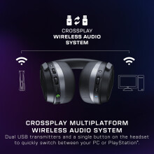 Turtle Beach Stealth 700 Black PC Wireless Gaming Headset with up to 80 hour Battery, Bluetooth, Dual Transmitters and 60mm Speakers for PC, PS5, PS4