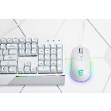 MSI VIGOR GK30 COMBO White, QWERTY, UK Layout - Gaming Keyboard + Mouse Bundle, Mech-Membrane Switches, 6-Zone RGB Lighting Keyboard, Dual-Zone RGB L
