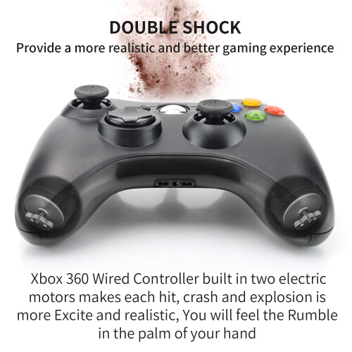 Dhaose Controller for Xbox 360, Gamepad Joystick with Cable, USB Gamepad Wired Controller, PC Wired Joypad Game Controller, Ergonomic Design Game Con 1