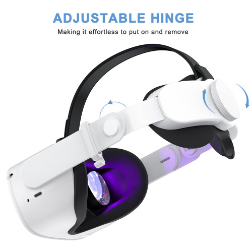 SUPERUS Elite Strap Replacement for Meta/Oculus Quest 2 - Enhanced Comfort, Reduce Head Pressure - Adjustable Hinge 2