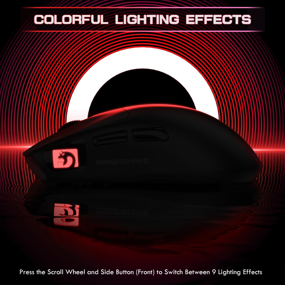 Mambasnake M4 Ultra- Wireless Gaming Mouse, 53G, Paw3311 Sensor, 24000 Dpi, Tri-Mode Bluetooth/2.4G/Wired, Rgb Ing, 400Mah Battery, 20M Cli Light 5005125005850