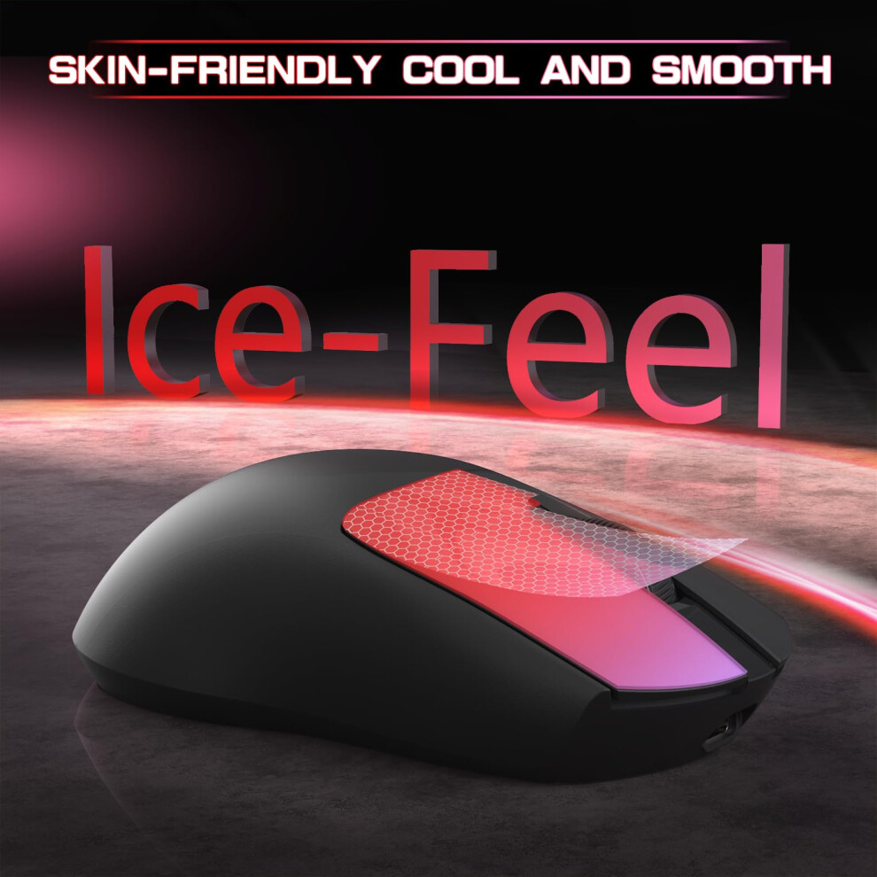 Photos - Headphones MAMBASNAKE M4 Ultra-Light Wireless Gaming Mouse, 53g, PAW3311 Sensor, 24000 DPI, Tri-Mode Bluetooth/2.4G/Wired, RGB Lighting 