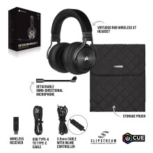 CORSAIR VIRTUOSO RGB WIRELESS XT Multiplatform Gaming Headset With Bluetooth - Dolby Atmos - Broadcast Quality Microphone - iCUE Compatible- PC, Mac,