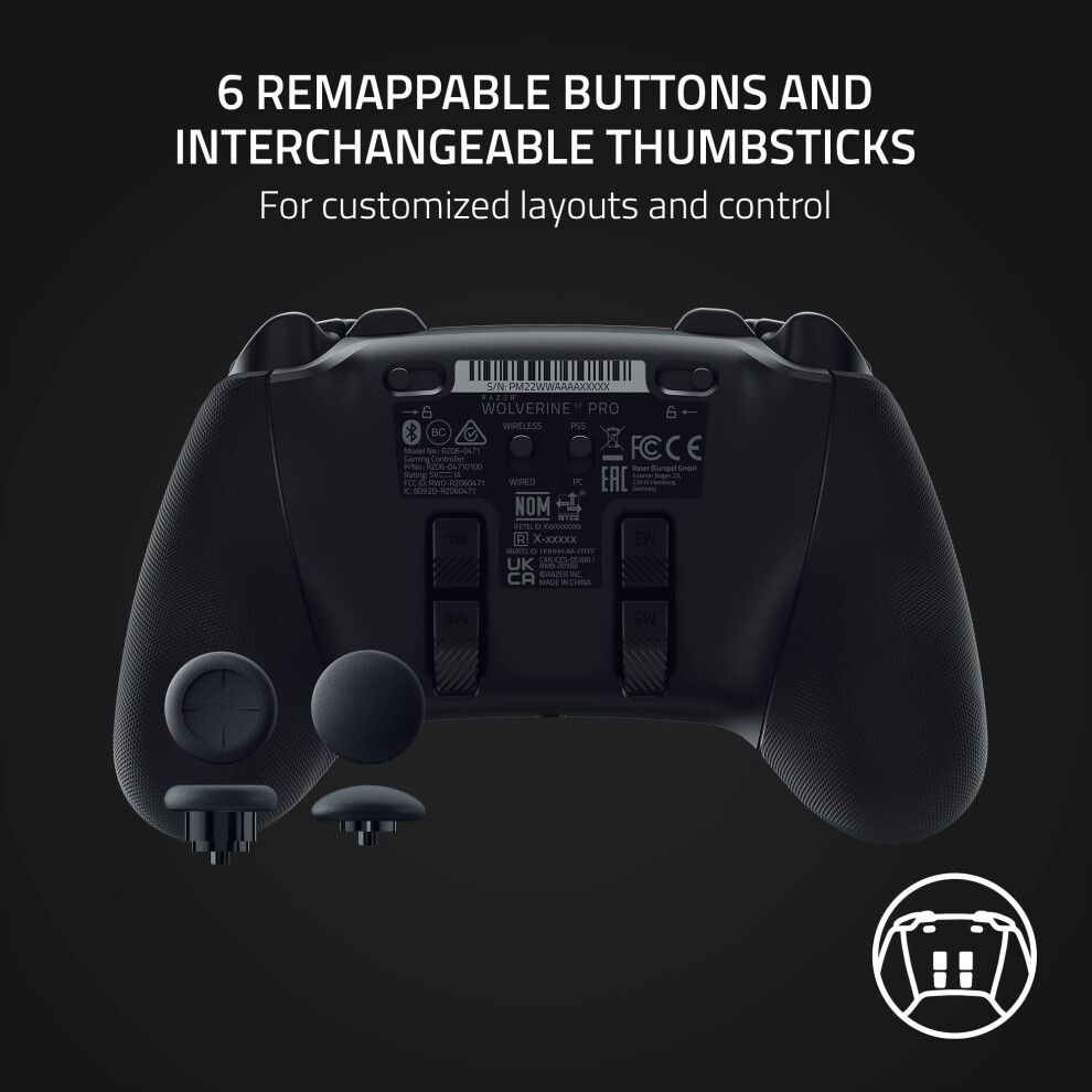 Razer Wolverine V2 Pro - Wireless Pro Gaming Controller For Ps5 Consoles And Pc (Hyperspeed Wireless, Mecha-Tactile Action Buttons, 8-Way Microswitch