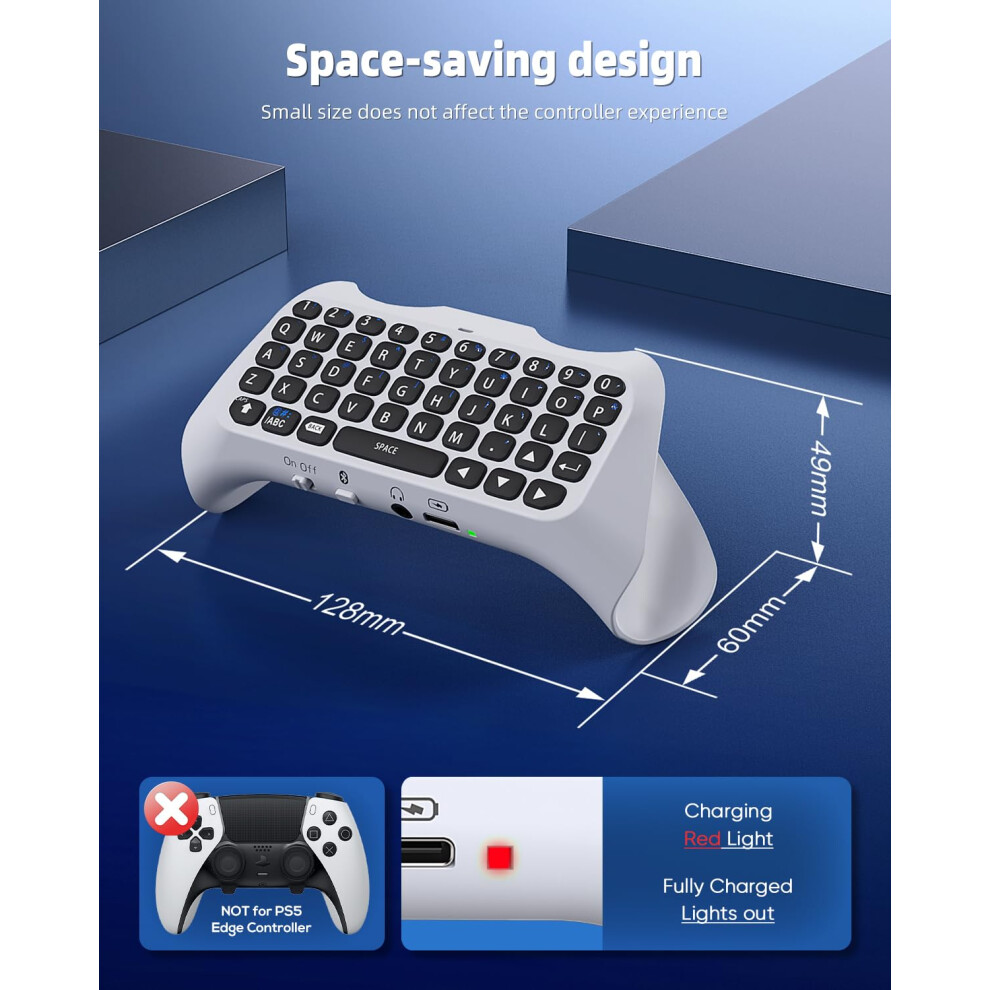 Wireless Controller Keyboard For Ps5/Ps5 Pro, Bluetooth 3.0 Mini Portable Gamepad Chatpad With Built-In Speaker & 3.5Mm Audio Jack For Playstation 5/ 5005506961300