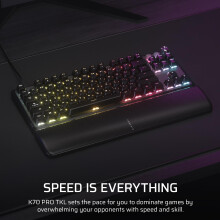 Corsair K70 PRO TKL RGB Tenkeyless Mechanical Wired Gaming Keyboard – Pre-Lubed Hall Effect MGX Hyperdrive Adjustable Switches, Simultaneous SOCD an