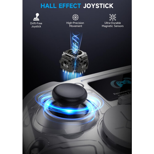 AOC AOC PC Controller - Interactive Screen Wireless Controller Compatible with PC/Switch/PS4/iOS/Android, Hall Effect Joystick & Dual-Mode Triggers, RGB 2