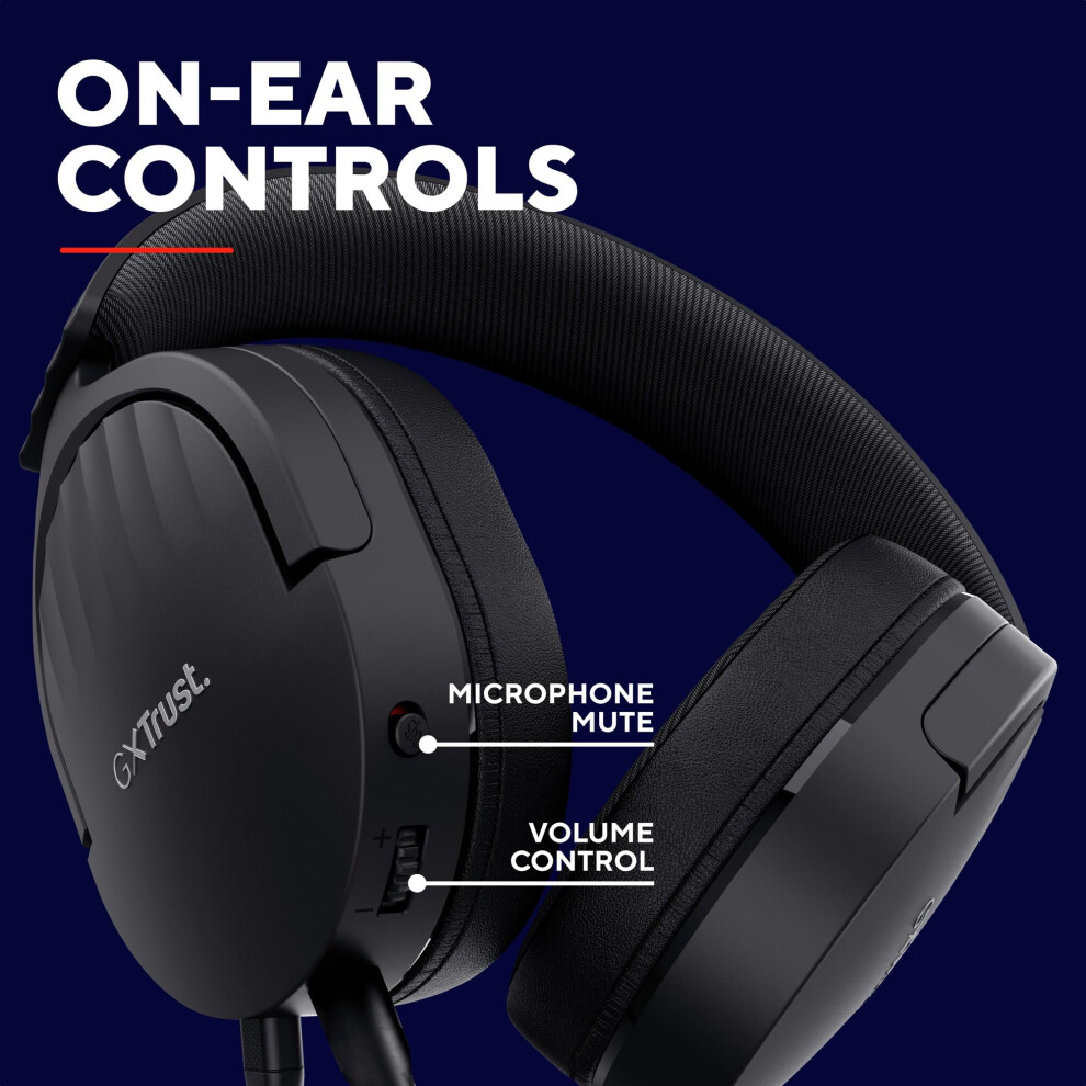 Trust Gaming Gxt 489 Fayzo Gaming Headset For Pc, Ps5, Ps4, Xbox Series X|S, Switch, Mobile, 3.5 Mm Jack, 85% Recycled Plastics, Over-Ear Wired Headp 5006733896342