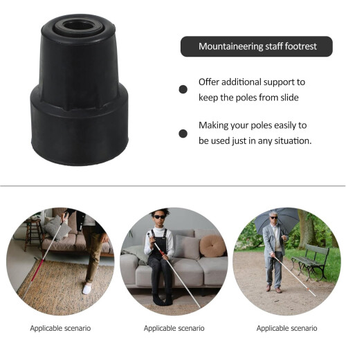 2pcs Floor Mat Cane Rubber Tips Replacement Cane Anti-skid Tips Cane Tip Walking Pole Rubber Tips Walking 1