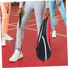 Borsa portaoggetti per badminton in tessuto Oxford, nera e rossa, robusta e comoda per l'uso quotidiano