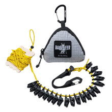 BAI DEER Portable Outdoor Clothesline Camping Travel Hotel No-Drill Windproof Drying Rope with Clips Storage Bag Grey