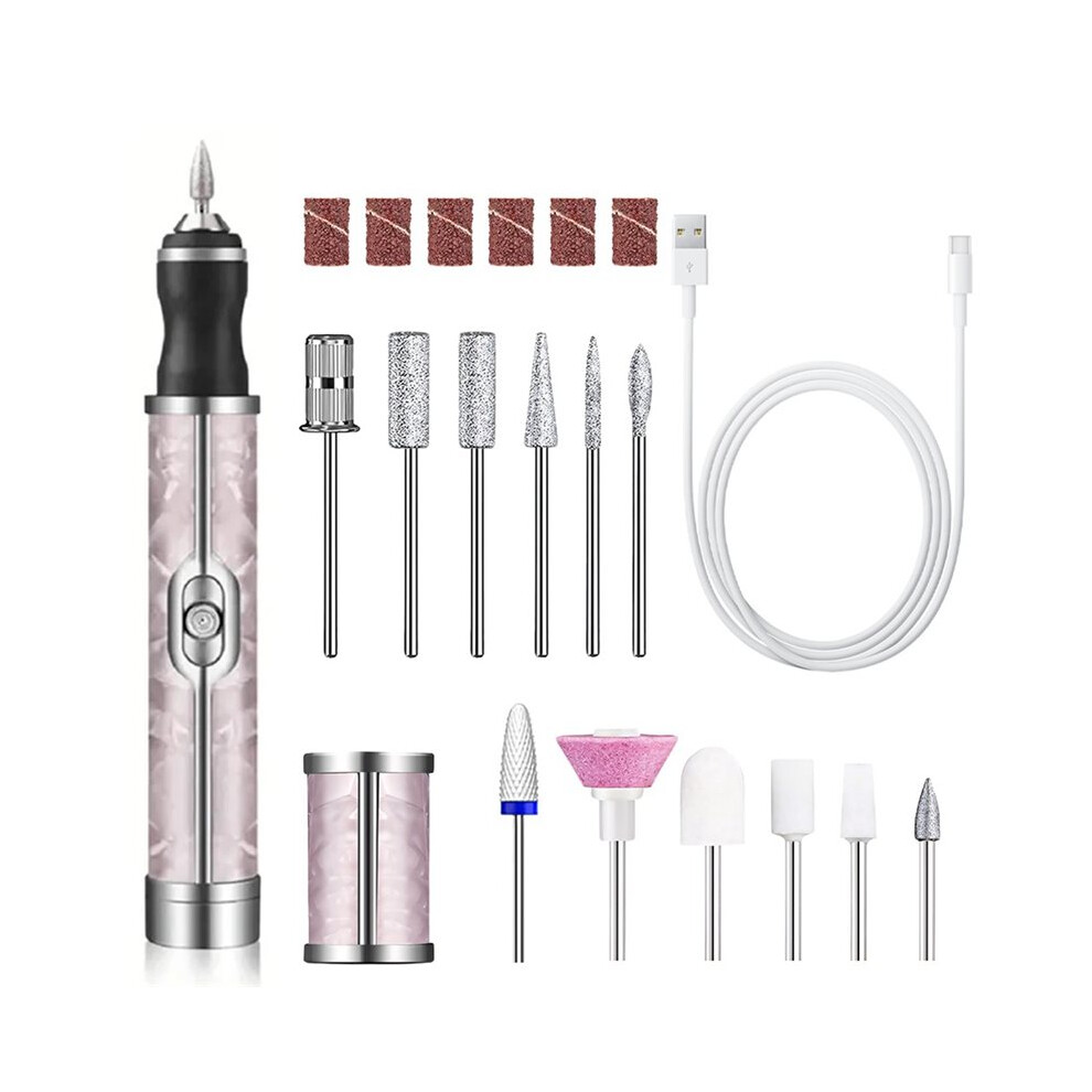 Professional Manicure Pedicure Kit, Cordless Rechargeable-Nail Set for Manicure Polishing, Shaping and Gel Remova