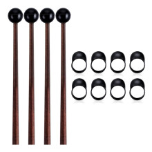 4 Pcs Steel Tongue Drum Mallets 8 Inch Glockenspiel Sticks Drum Stick Mallet and 8 Finger Sleeves, Knocking Finger Picks