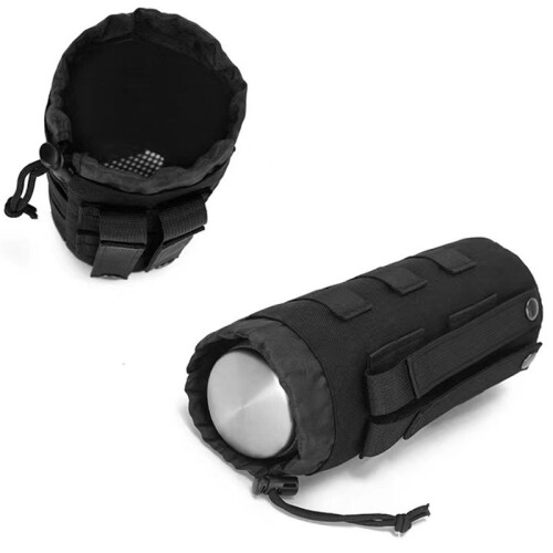 Water Bottle Pouch with Mesh Bottom and Drawstring Top for Outdoor Use