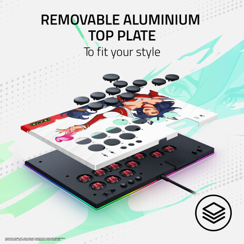 Razer Razer Kitsune 2XKO Edition - Optical all-button arcade controller for PS5 and PC - Layout with 4 precise motion buttons - Flat linear optical switche