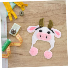Accessori per bambole, mini cappello lavorato a maglia, piccolo berretto, cappello di mucca peloso per progetti fatti a mano, giocattolo decorativo