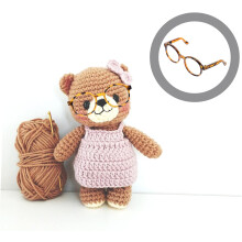 2 pezzi eleganti occhiali da bambola decorativi trasparenti con stampa leopardata, accessori per occhiali da vista per bambole