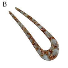 (blue/one-size) U-shape Acetate Hair Sticks Hanfu Hair Sticks Chinese Women Fork Hair