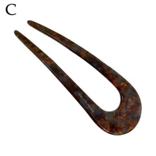 (blue brown/one-size) U-shape Acetate Hair Sticks Hanfu Hair Sticks Chinese Women Fork Hair