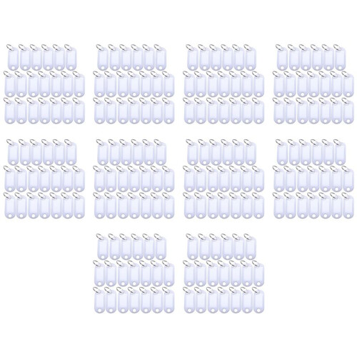 White Portable Plastic Key Fob Key Tag ID Labels 200 Pieces