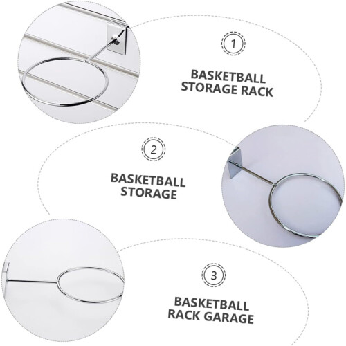 Basketball Display Wall Mount Helmet Rack 5pcs Ball Holders for Wall Iron Construction 1