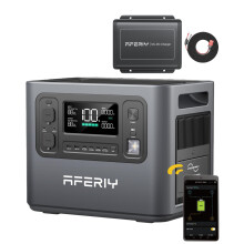 AFERIY P210 Portable Power Station with DC600, 2048Wh LFP,600W Alternator Charger, 6X Faster Than Cigarette Chargers