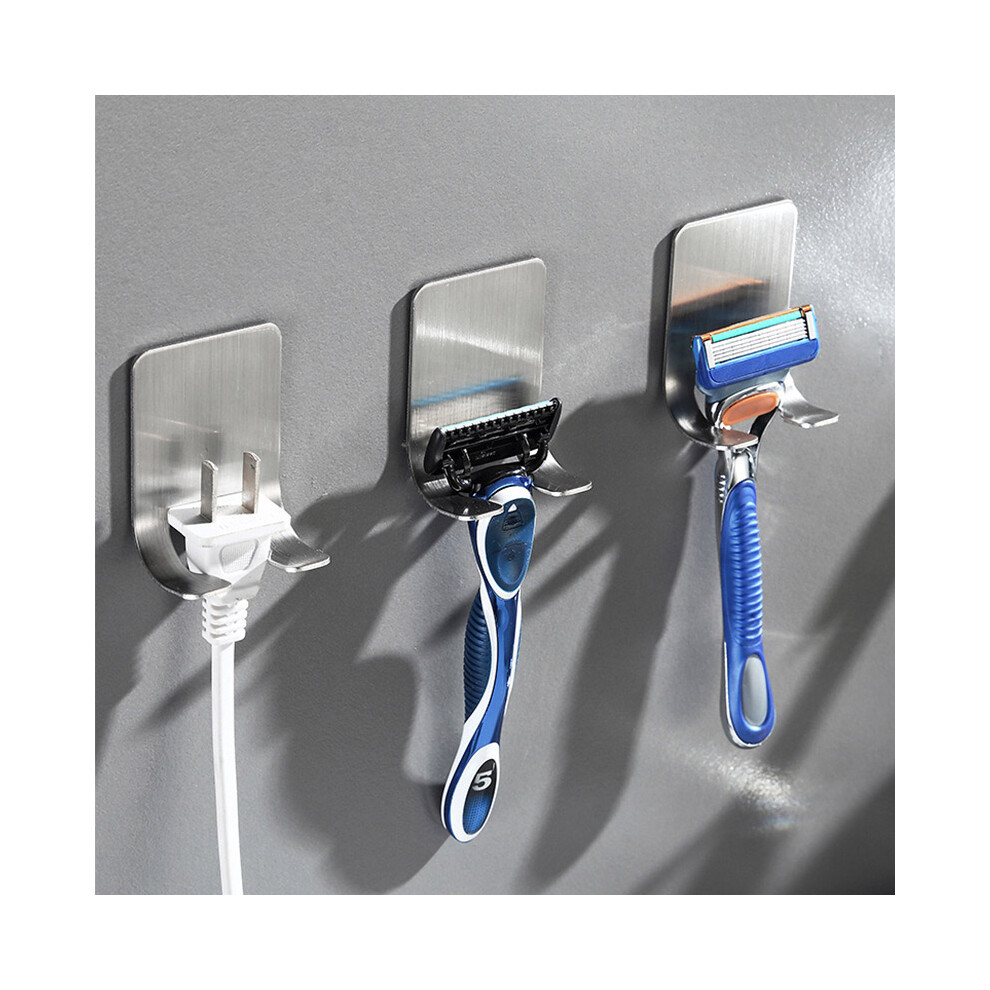 Stoyotu Silver Wall Razor Holder Storage Hook Bathroom Shaving Razor Rack Men Shaver Holder Shelf Hanger Razor Stand Razor Blade Holder Hooks