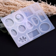 12 Designs Cabochon Silicone Molds Resin Casting Mould DIY Craft Tools for Necklace Pendant Jewelry Making