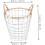 Vintage Grid Pattern Metal Storage Basket Large Capacity Rustic Wire Basket 2