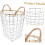 Vintage Grid Pattern Metal Storage Basket Large Capacity Rustic Wire Basket 3